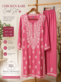 PINK LUCKNOWI CORD SET