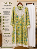 Floral Green cord set with plazo pants